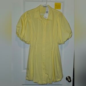 Simkhai Yellow Puff Sleeve Dress